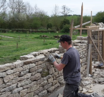 reconstruction du mur de pierres sèches